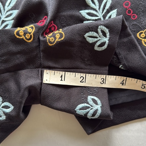 JOA Anthropologie Boho Embroidered Black Shorts 3” Inseam Rear Zip Lined Sz L - Picture 12 of 15